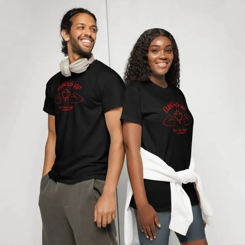 Elbows up Not For Sale Canada Black T Shirt with Red Maple Leaf 